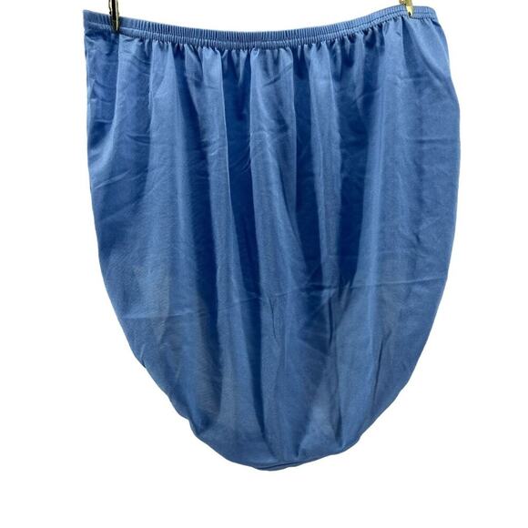 Shimmering Shiny 100% Nylon Panty Panties Briefs Granny Style Blue Women Size 6 - Picture 6 of 7